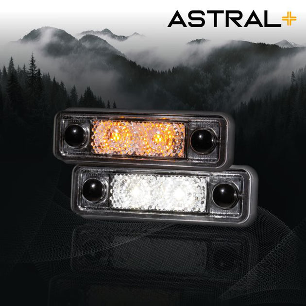 LEDSON Astral Dualcolor hvid/gul lys i mørke omgivelser.